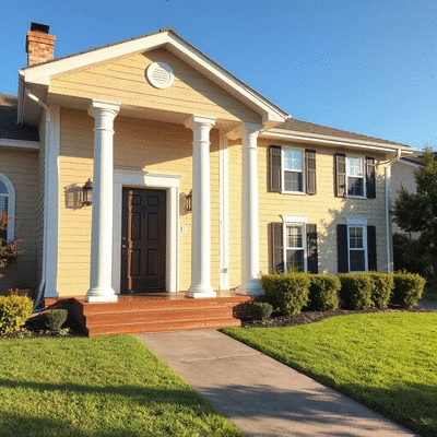 Clean home exterior after pressure washing