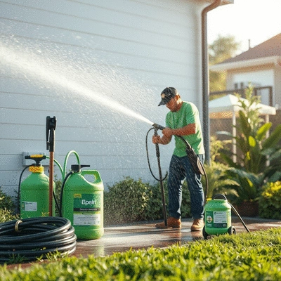 Eco-friendly pressure washing in action