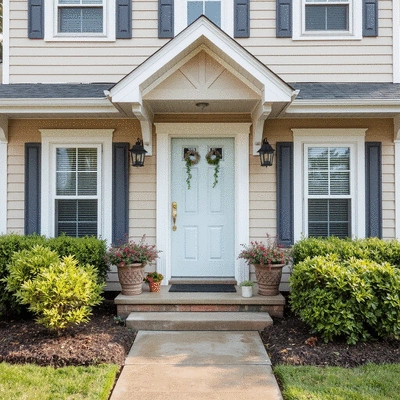 Home exterior after soft washing