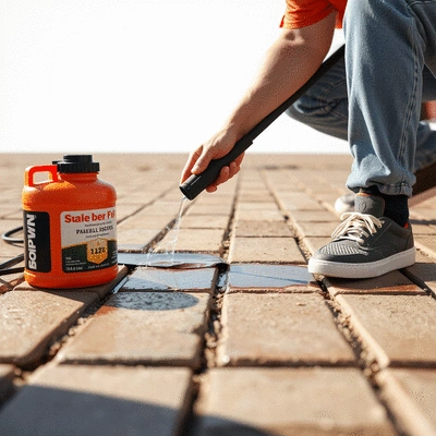 User sealing pavers with a sealant