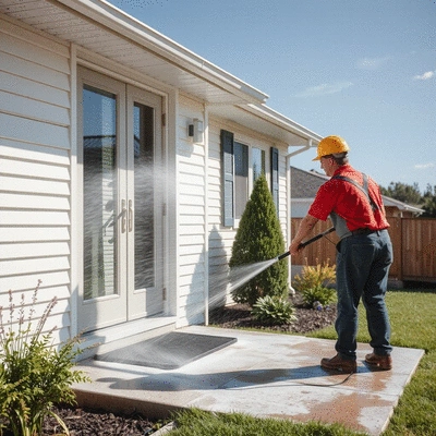 House washing services in action